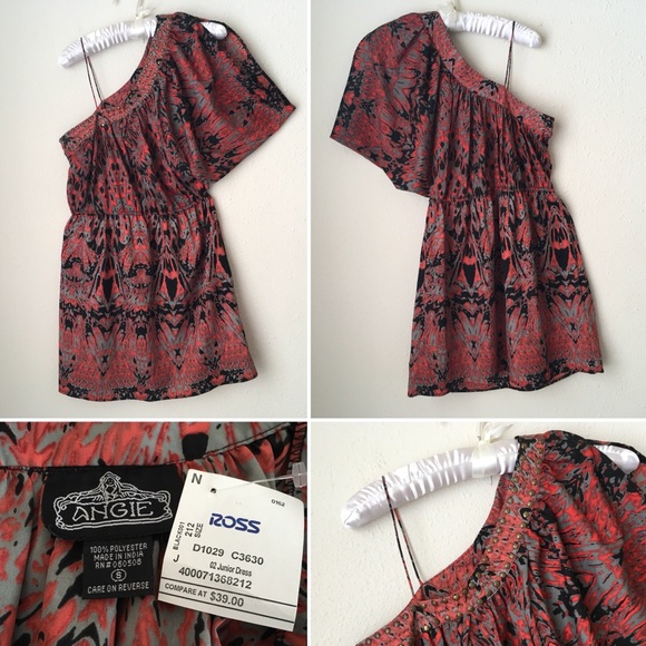 Angie Dresses & Skirts - New Angie one shoulder dress sz S soft cinched